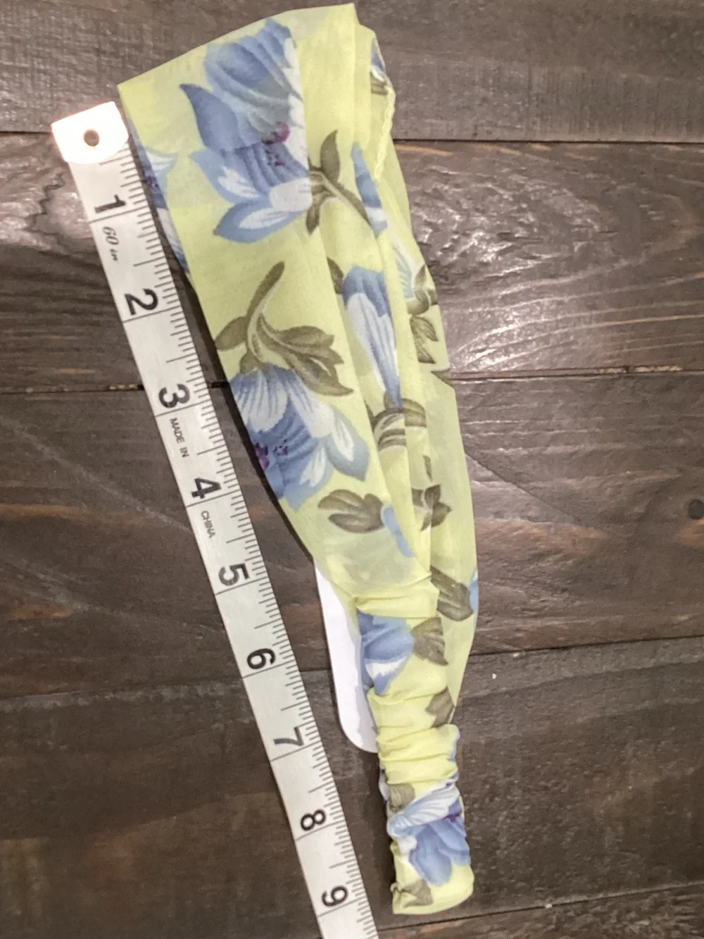 Girls‎ Yellow Floral Headband with Blue Flowers